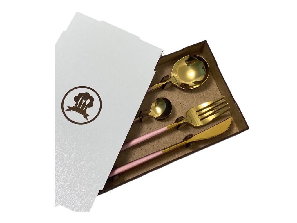 Набор столовых приборов Kitchen на 6 персон Розовый (1496764818) - фото 4 Набор столовых приборов Kitchen на 6 персон Розовый (1496764818) - фото 4