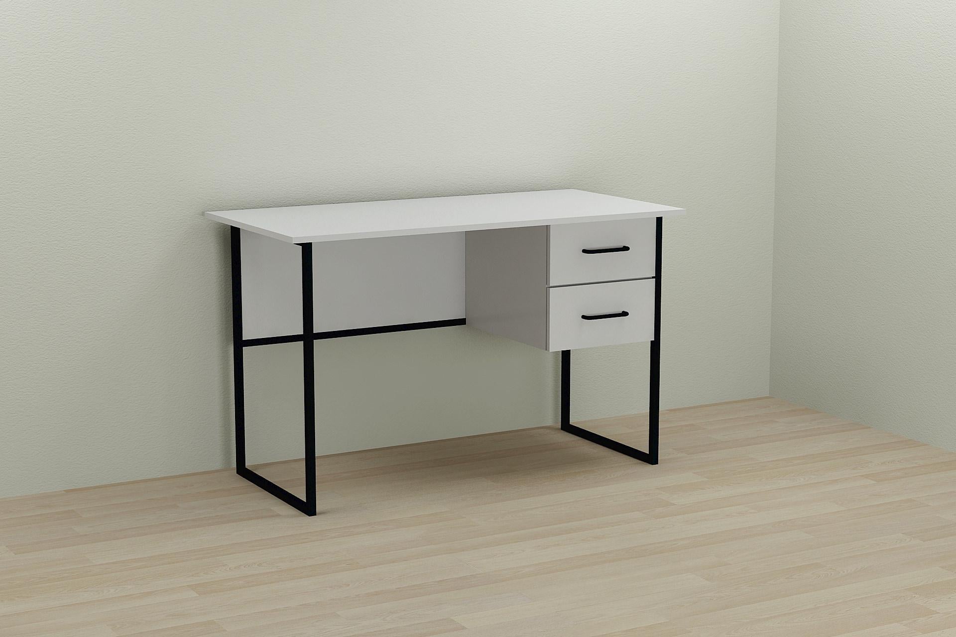 Стол компьютерный Ferrum-decor Таккота ДСП 16 мм 75x100x60 см Черный/Белый (FRD-101907)