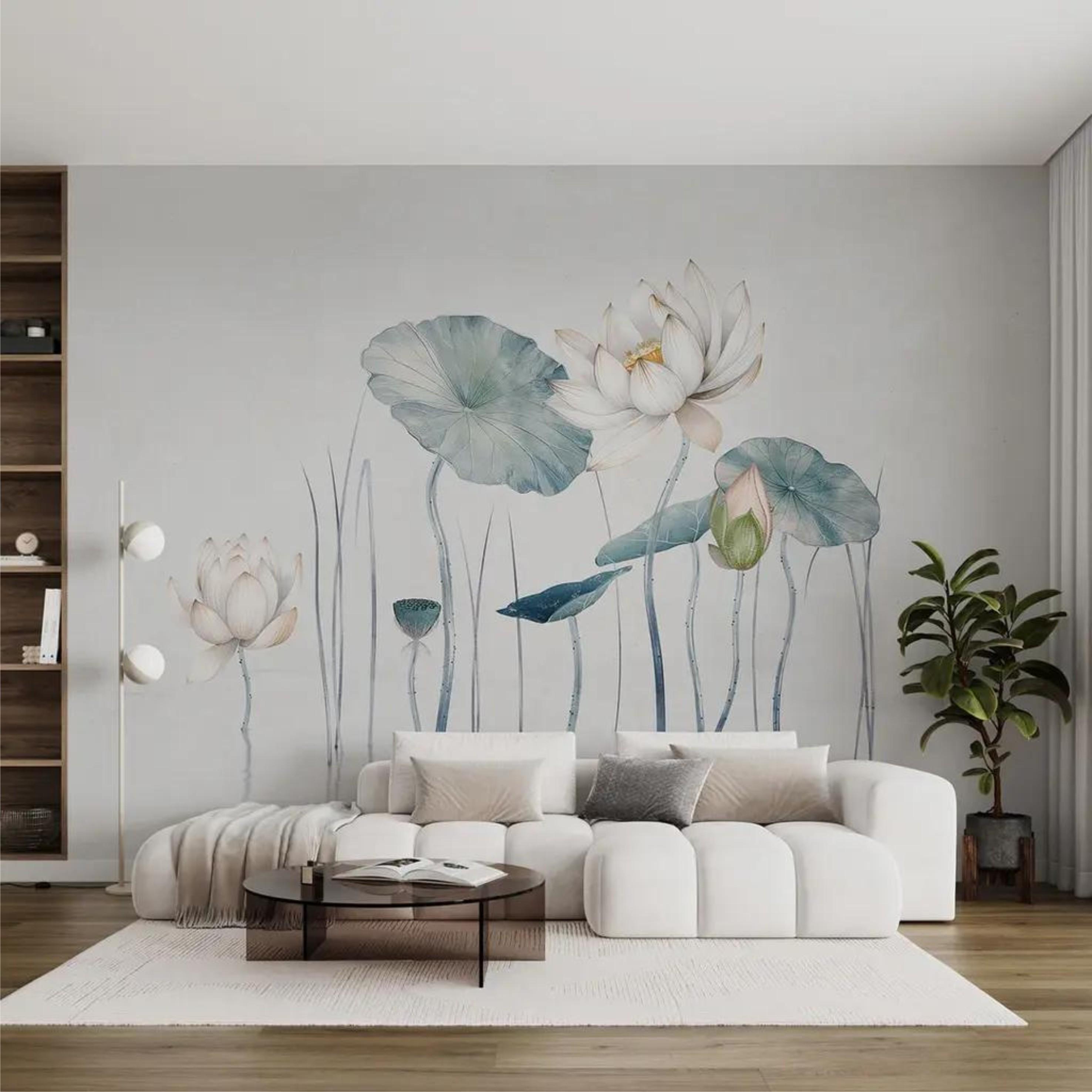 Фотообои Цветы и листья Белый (000217)