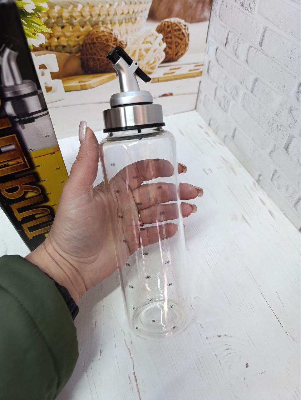 Бутылка для масла и уксуса S&T стеклянная 560 мл Прозрачный (701-17-1) - фото 2