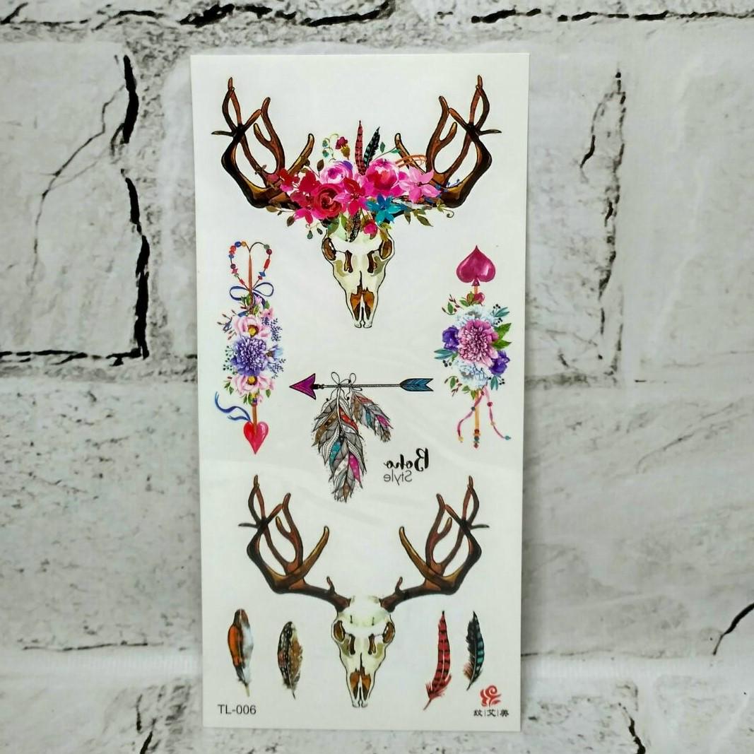 Тату тимчасові Мікс аркуш 9x19 см (TL-006)