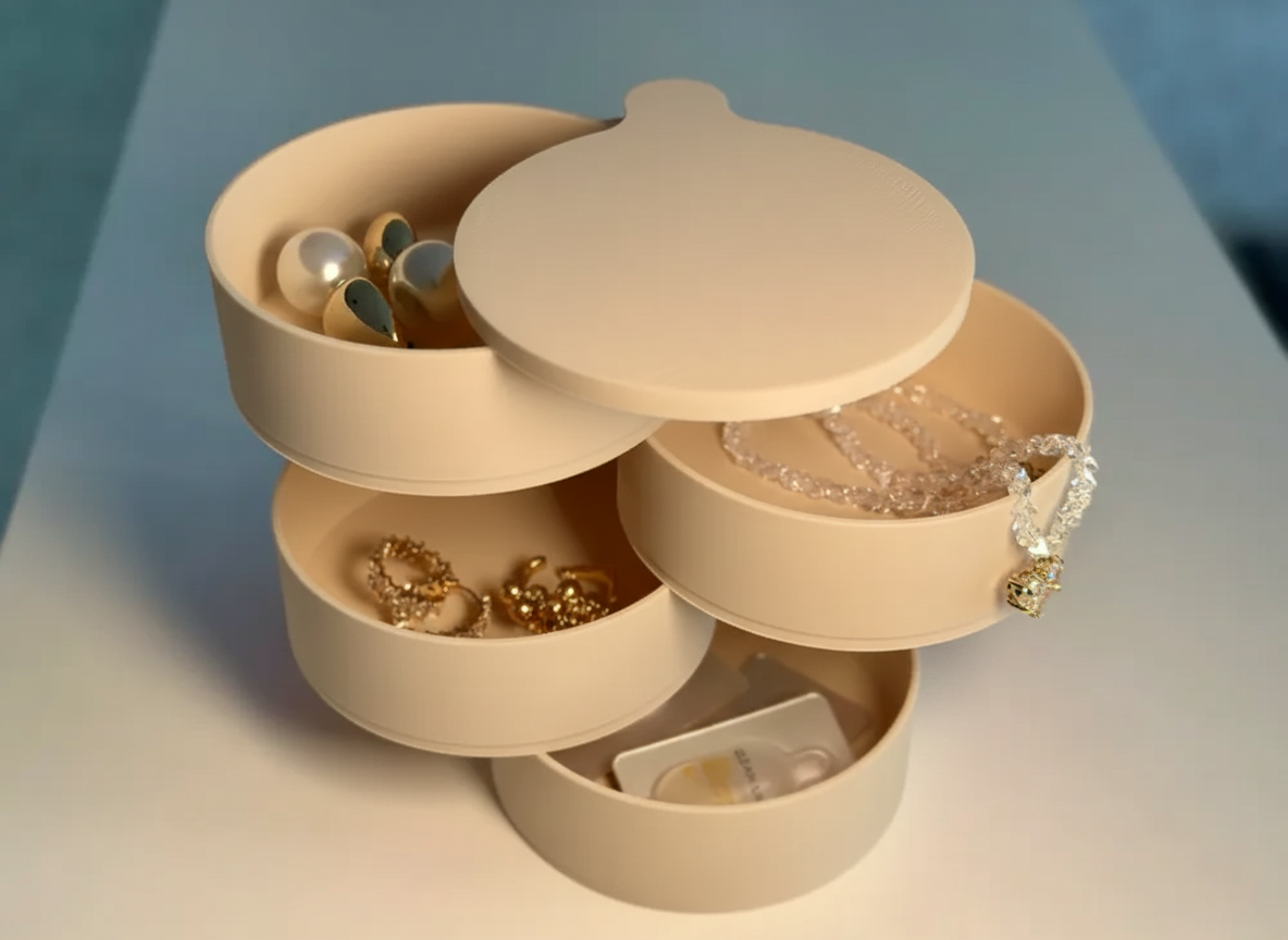 Скринька-вежа для біжутерії з 4 висувними відсіками (2869161221)