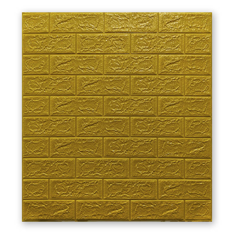 Самоклеящаяся 3D панель Sticker Wall 700x700x5 мм Тёмно-жёлтый кирпич (00180)