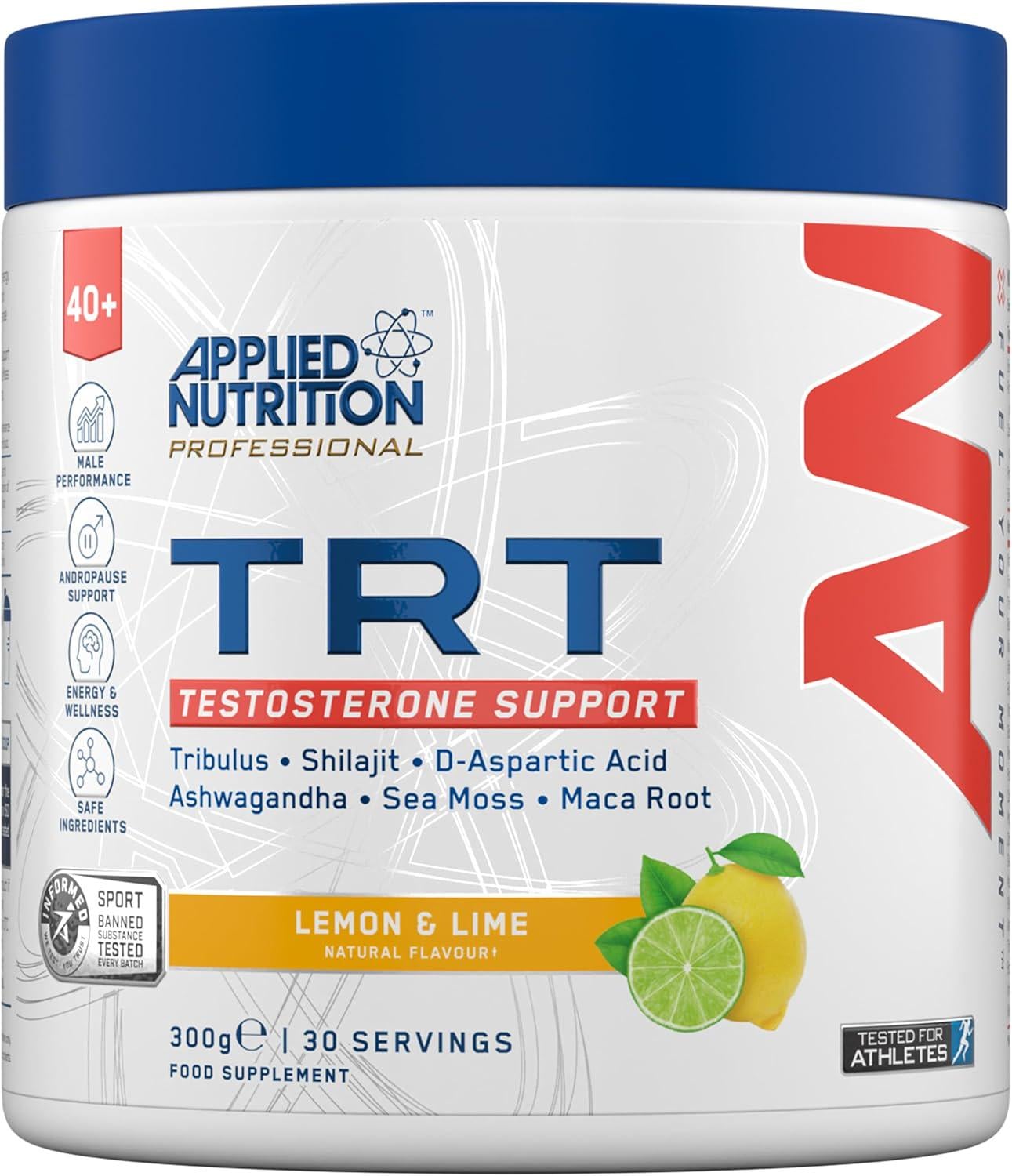 Добавка для поддержания здорового уровня тестостерона Applied Nutrition TRT Testosterone Health Lemone & Lime 300 г