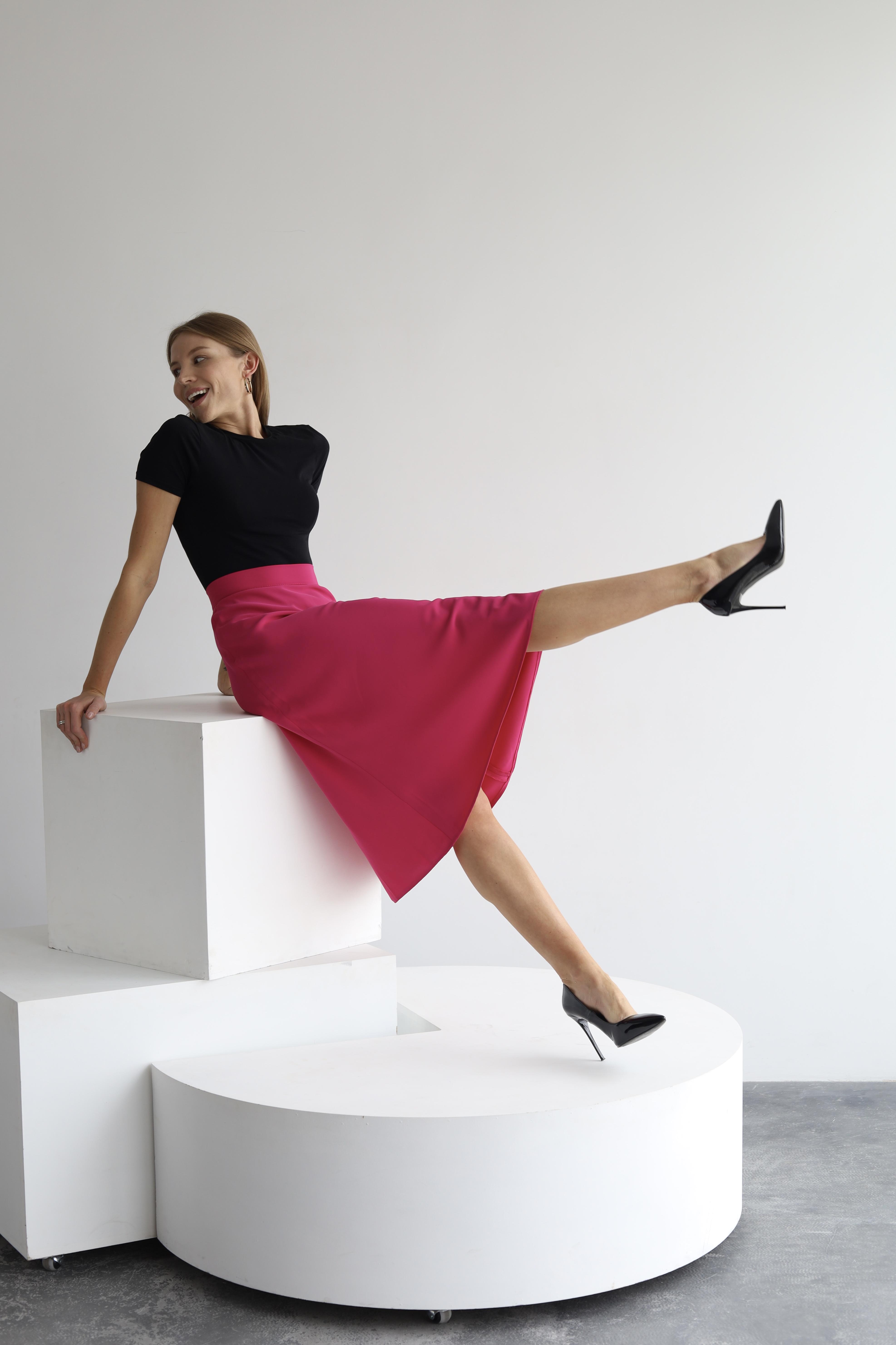 Спідниця-трапеція міді Дика Спідниця XS Рожевий (2023) - фото 5 Спідниця-трапеція міді Дика Спідниця XS Рожевий (2023) - фото 5