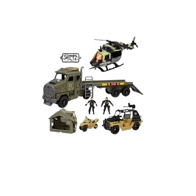 Игровой набор военной техники трейлер/вертолет/машина Multicolor (164004)