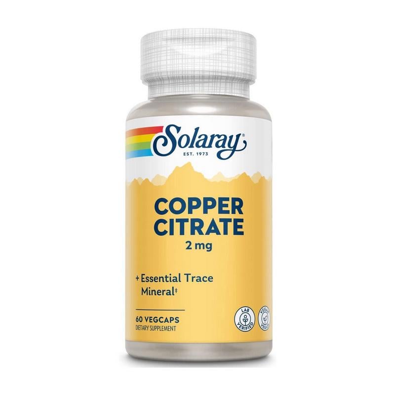 Медь цитрат Solaray Copper Citrate 2 mg 60 вер. капс.