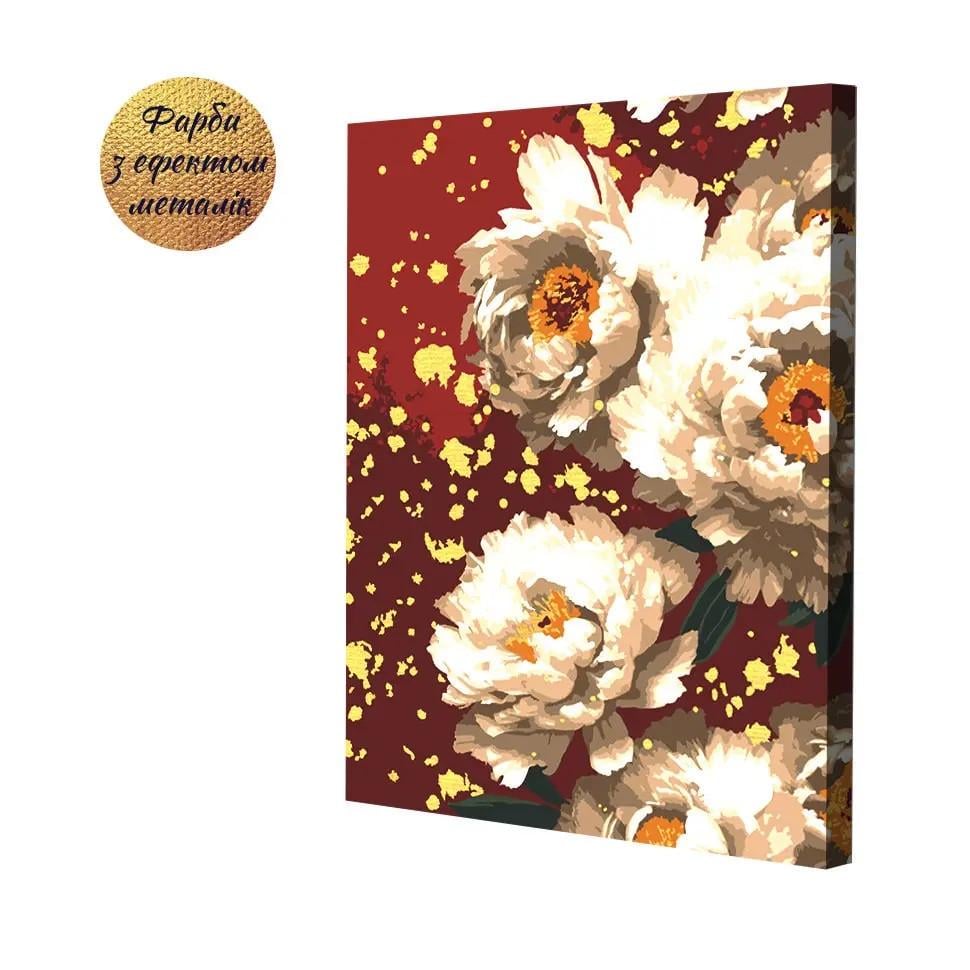 Картина по номерам Riviera Blanca "Белые цветы в бархате" ITR-108 2 шт. в наборе краска с металлическим эффектом (RB-1087/RB-1102) - фото 5