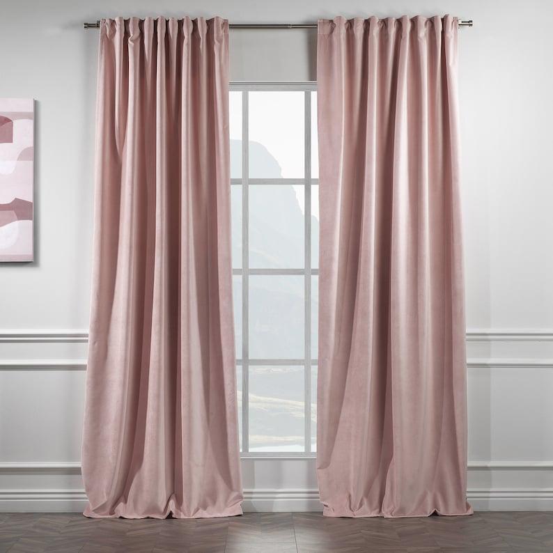 Комплект штор Бархат Academy Gardin Элит 300х250 см 2 шт. Пудровый