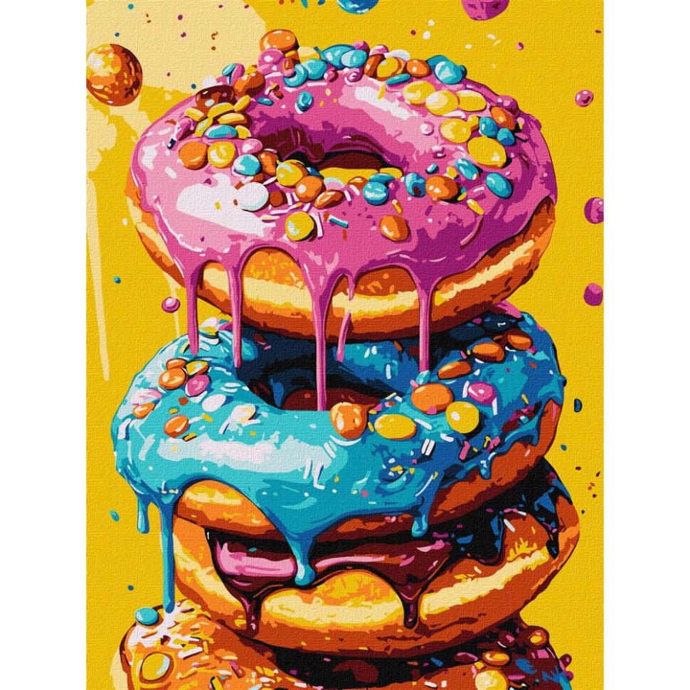 Картина за номерами Ideyka Смачненькі пончики KHO5720 30x40 см (RLT48984)