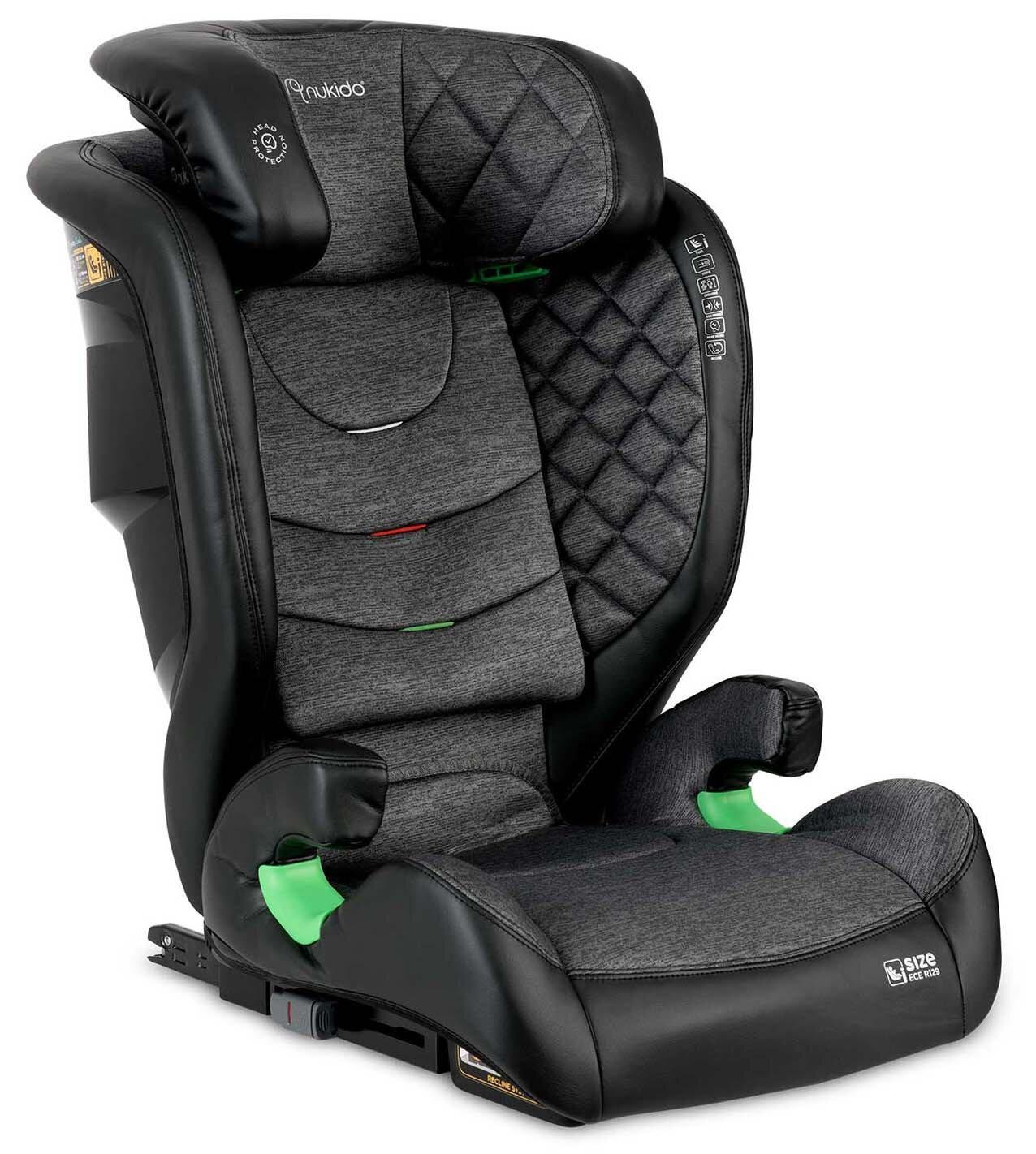 Автокрісло дитяче NUKIDO Louis i-Size із системою кріплення Isofix 15-36 кг Сіро-чорний