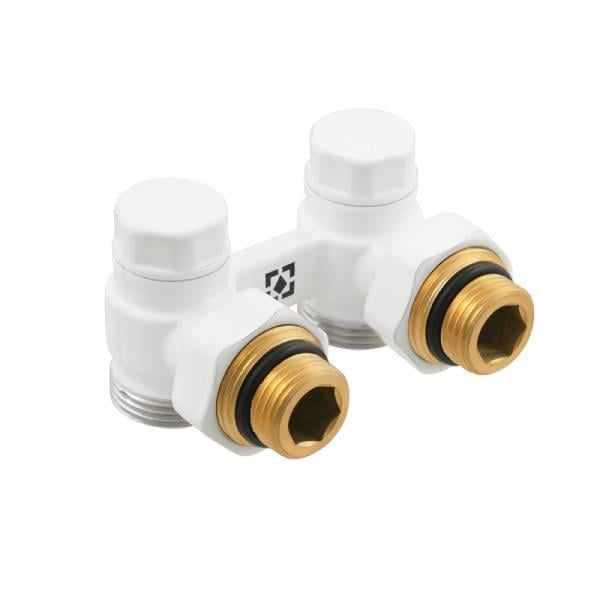 Вузол нижнього підключення радіатора Raftec кутовий 1/2х3/4" White (DHRKA11-W)