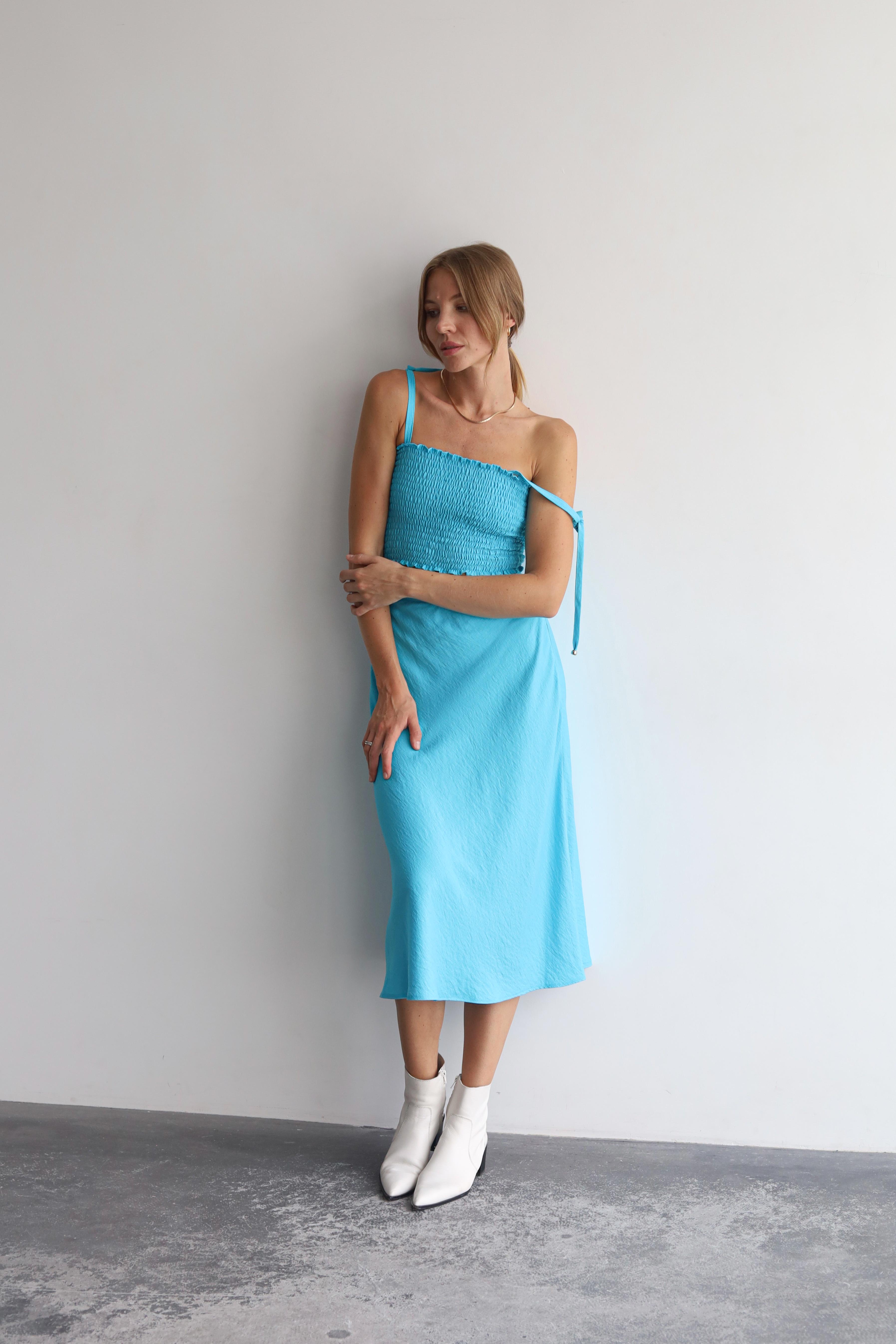 Спідниця-трапеція міді Дика Спідниця M Блакитний (3013) - фото 3 Спідниця-трапеція міді Дика Спідниця M Блакитний (3013) - фото 3