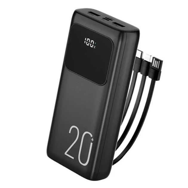 Повербанк Wuw Y21 20000 мАч с 4 встроенными кабелями 2 USB цифровым дисплеем (Y21) Повербанк Wuw Y21 20000 мАч с 4 встроенными кабелями 2 USB цифровым дисплеем (Y21)