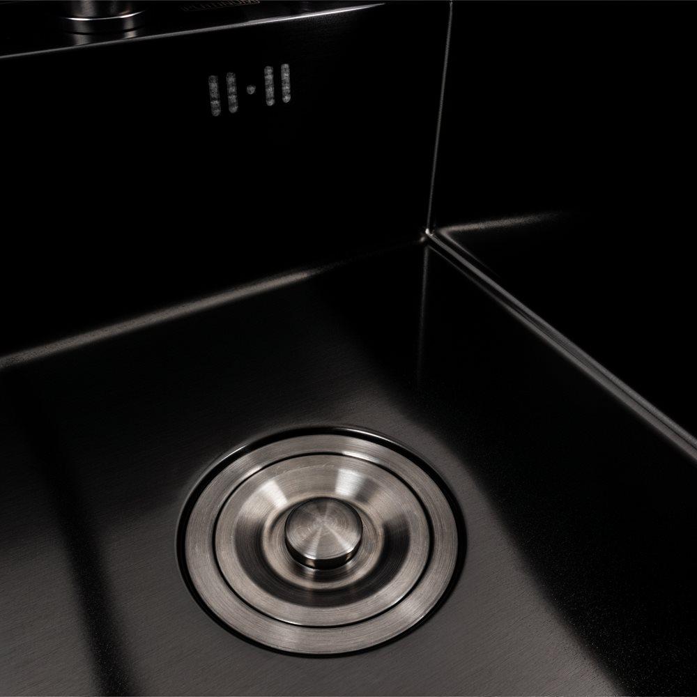 Мойка кухонная PVD Platinum Handmade CM 40х50 скрытая Черный - фото 5