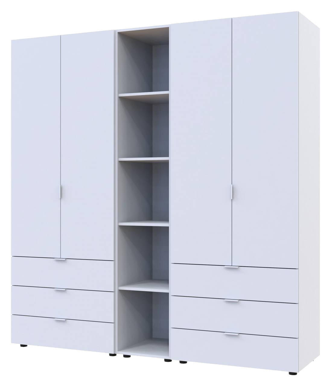 Шкаф для спальни Doros Гелар с этажеркою 2 с 2 ДСП 193,2х49,5х203,4 см Белый (42005031)