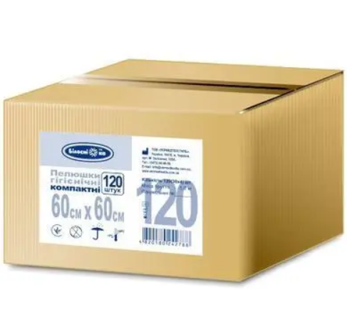 Пелюшки гігієнічні Білосніжка 60х60 см 120 шт.