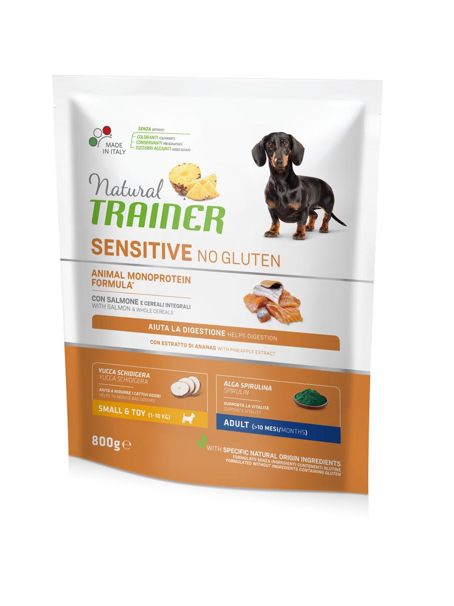 Корм сухой Trainer Natural Dog Sensitive Super Premium Mini для взрослых собак мелких пород с лососем 0,8 кг (00-00030739)
