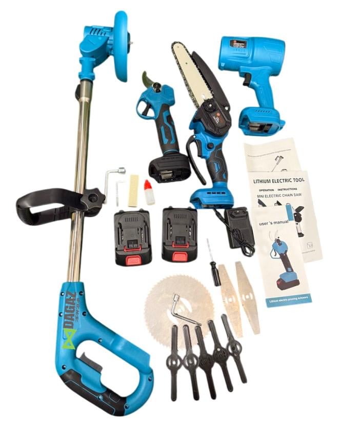 Набір садовий акумуляторний Krafftec Germany 48 V Секатор/Пилка/Тример/Повітродувка (30070065) Набір садовий акумуляторний Krafftec Germany 48 V Секатор/Пилка/Тример/Повітродувка (30070065)