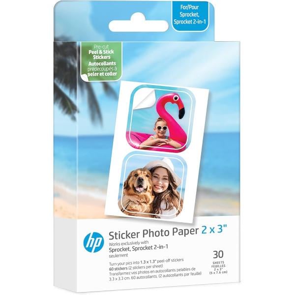Фотобумага HP CutOut Sticker Zink 2х3" глянцевая самоклеящаяся 30 листов (HPIZ2X330C)