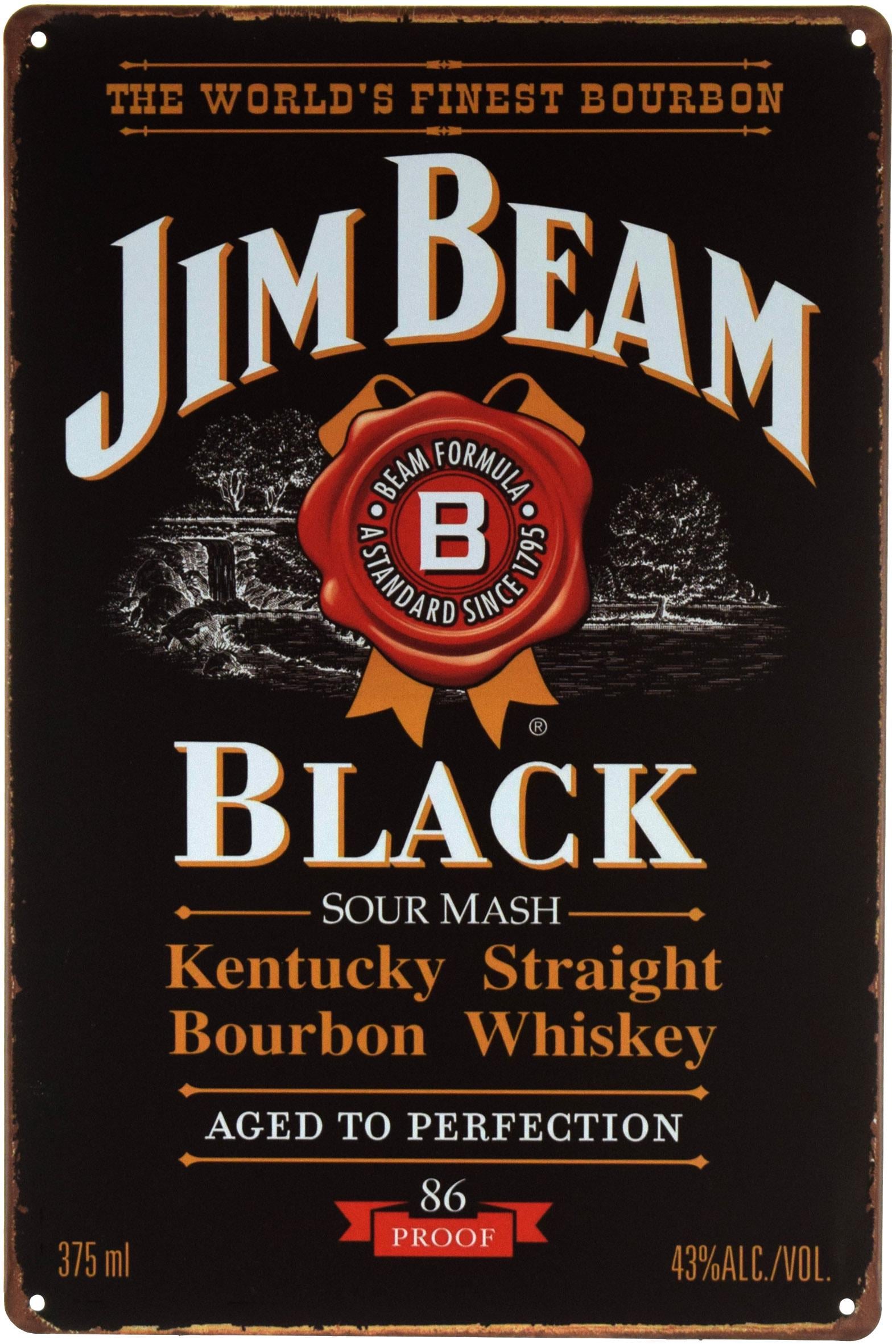 Табличка металева Віскі Jim Beam Black 20x30 см