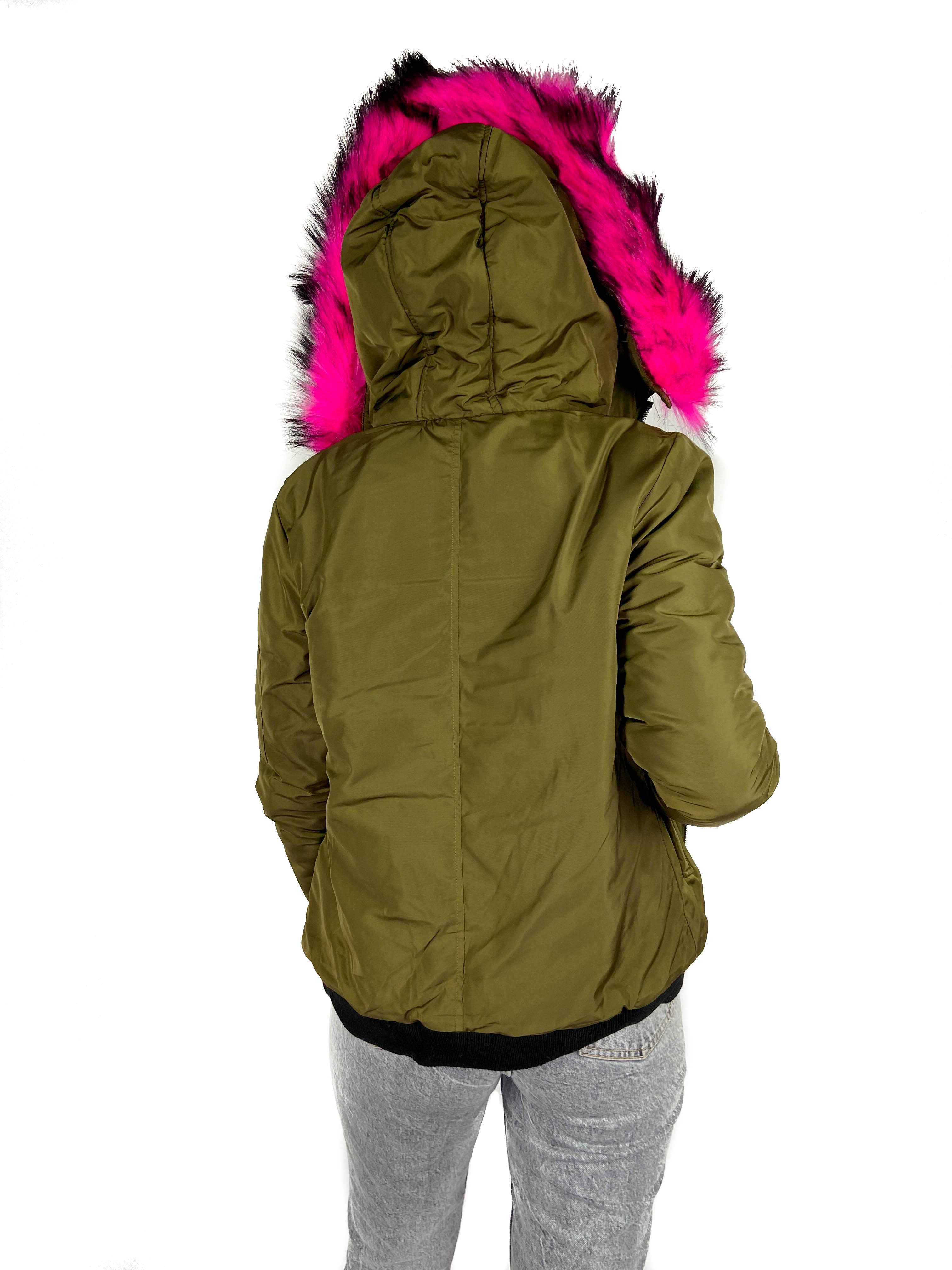 Куртка на хутрі жіноча HONGLAJIAO M Хакі (YA228) - фото 6 Куртка на хутрі жіноча HONGLAJIAO M Хакі (YA228) - фото 6