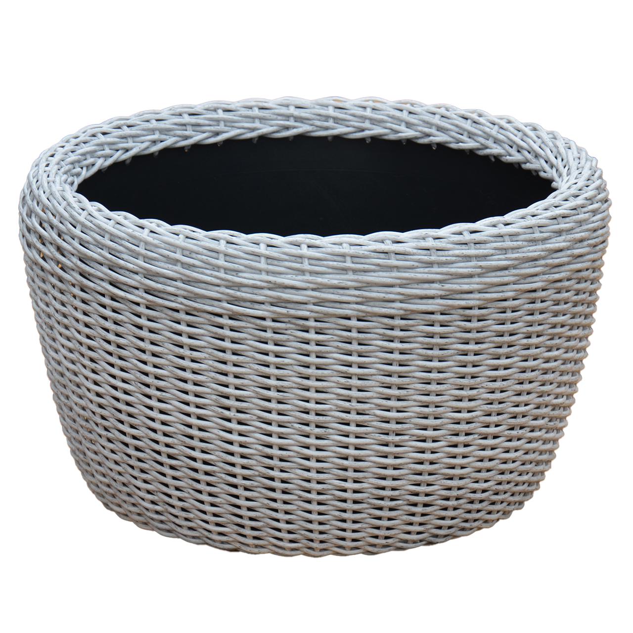 Кашпо велике для рослин та квітів з штучного ротангу/ручної роботи 60 л Біла береза (12343640) - фото 1
