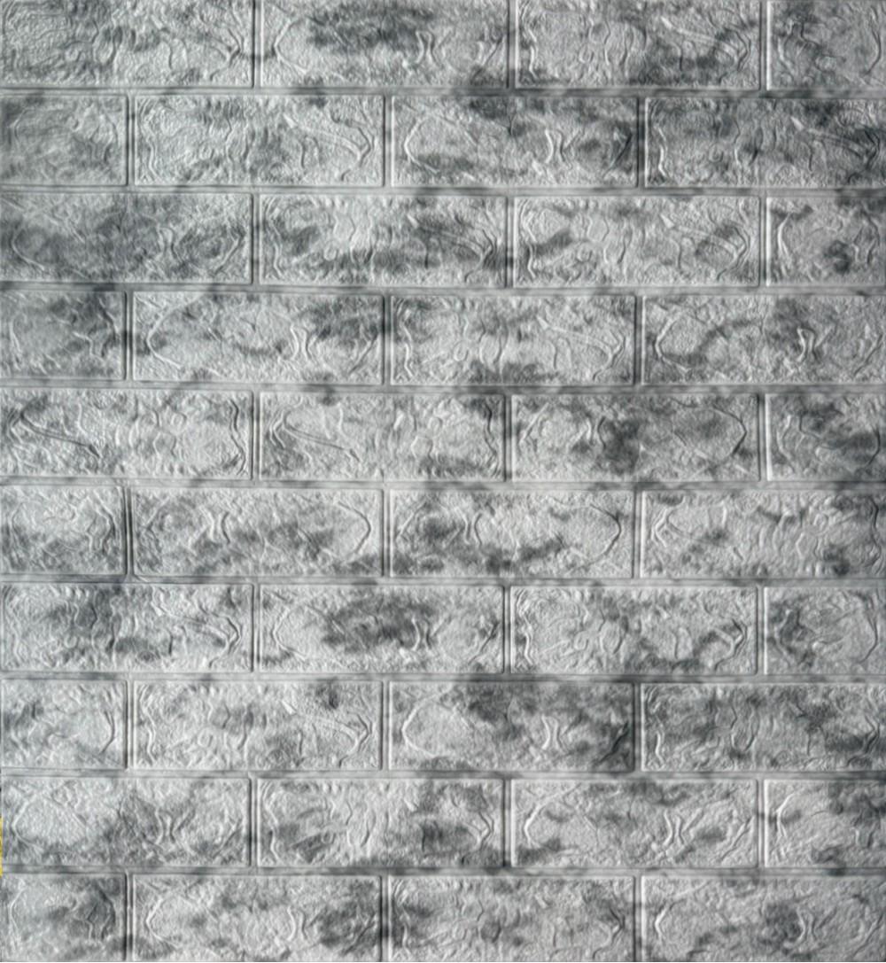 3D-панель декоративная самоклеящаяся под кирпич 700x770x3 мм Серо-синий мрамор (218-3)