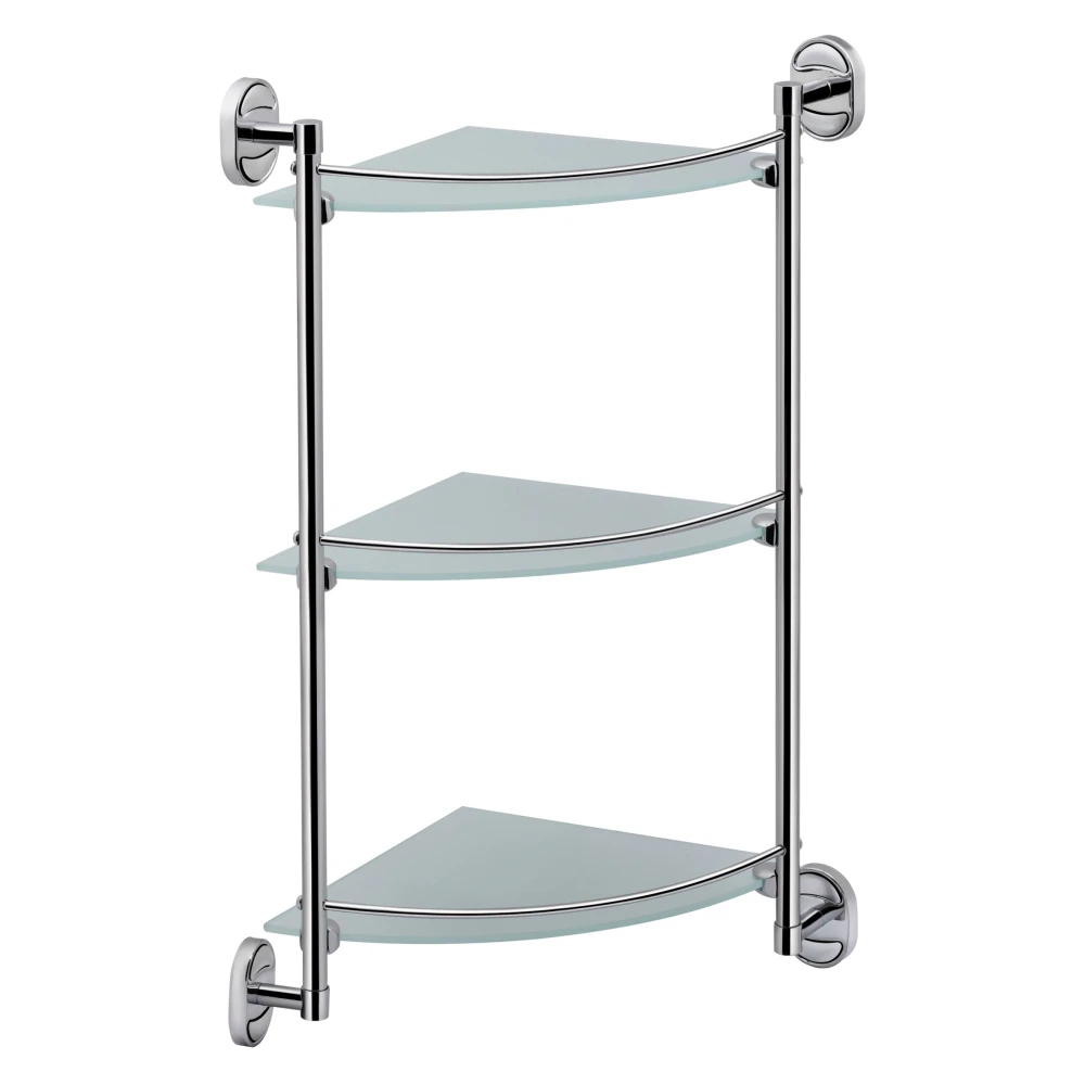 Полиця кутова Lidz Oreo 1003 скляна 3 ярусна Chrome (LDORE1003CRM22182)