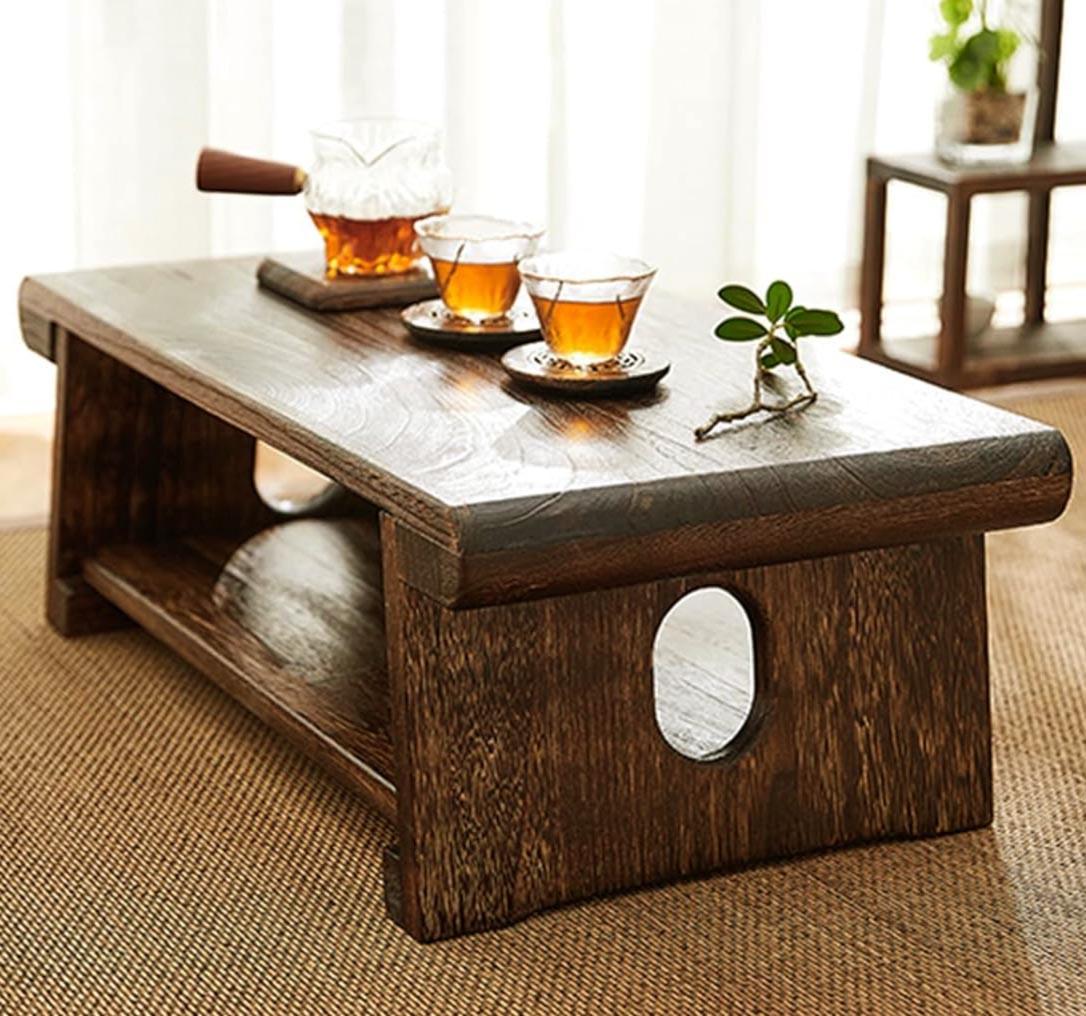 Столик для медитації з дерева Балера 70х35х28 см Капучіно (МДТ-7035280909)