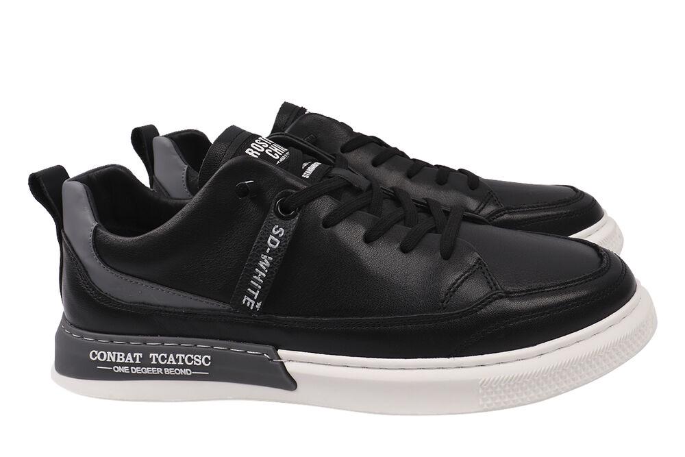 Кеды мужские Li Fexpert из кожи на низком ходу на шнуровке р. 43 Черный (665-21DTS)