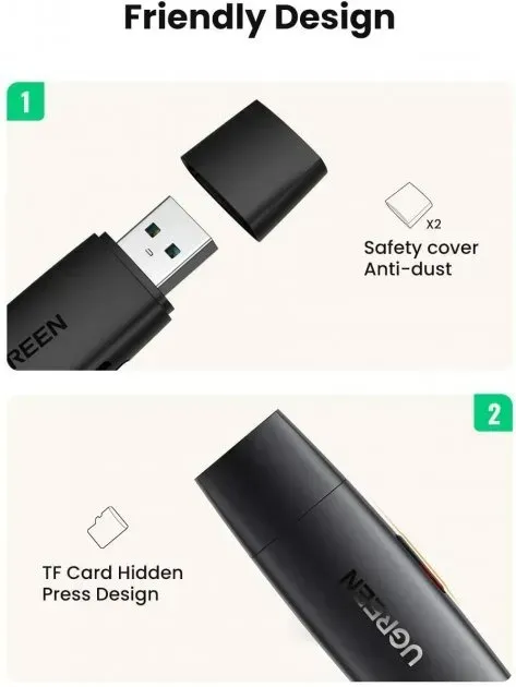 Картридер UGREEN CM304 4in1 Black (80191) - фото 7