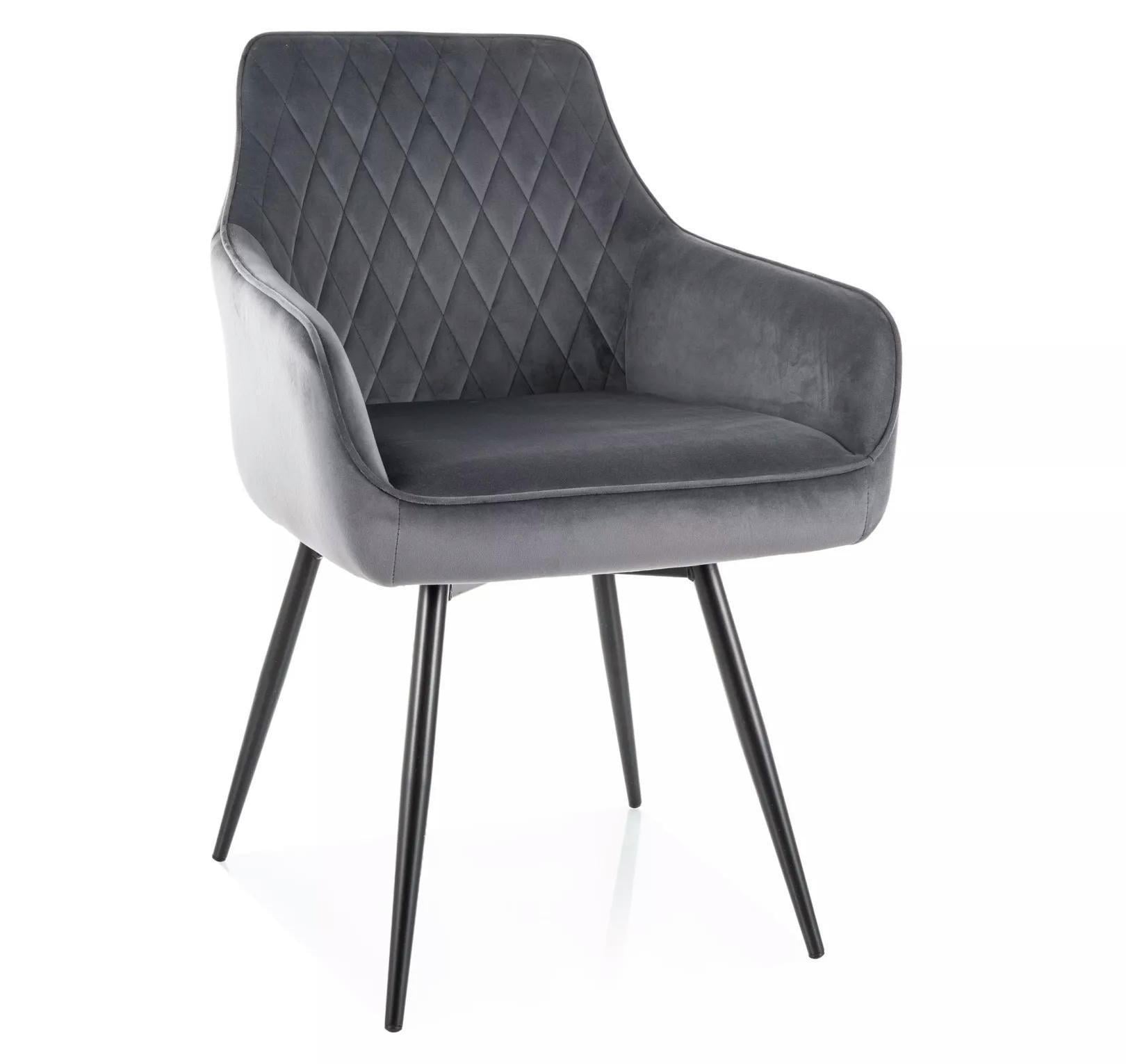 Стілець кухонний Signal MARLO VELVET Чорний/Сірий (BL.14MARLOVCSZ)