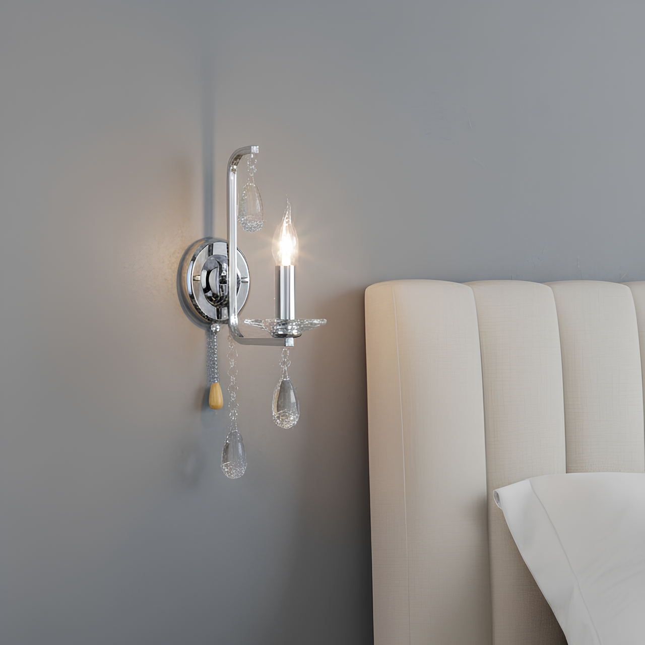 Бра Valeso в классическом стиле под одну лампу Е14 Хром (K2310/1W)