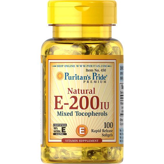 Вітамін E Puritan's Pride Vitamin E-200 IU Mixed Tocopherols Natural 100 Softgels