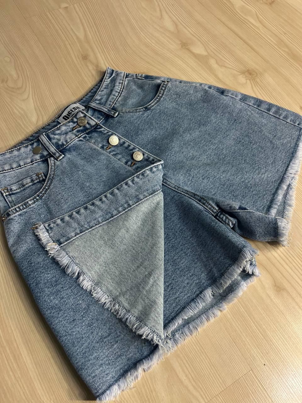 Шорты юбка женские Dicesil 6003 джинсовые на запах пуговицы короткие р. 32 Голубой (4220) - фото 8 Шорты юбка женские Dicesil 6003 джинсовые на запах пуговицы короткие р. 32 Голубой (4220) - фото 8