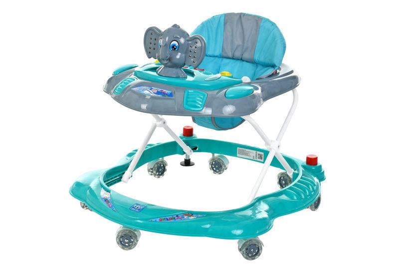 Детские ходунки Bambi Слоник M 3167 музыкальные со светом 41,5х63х73,5 см Серый/Голубой (M 3167)