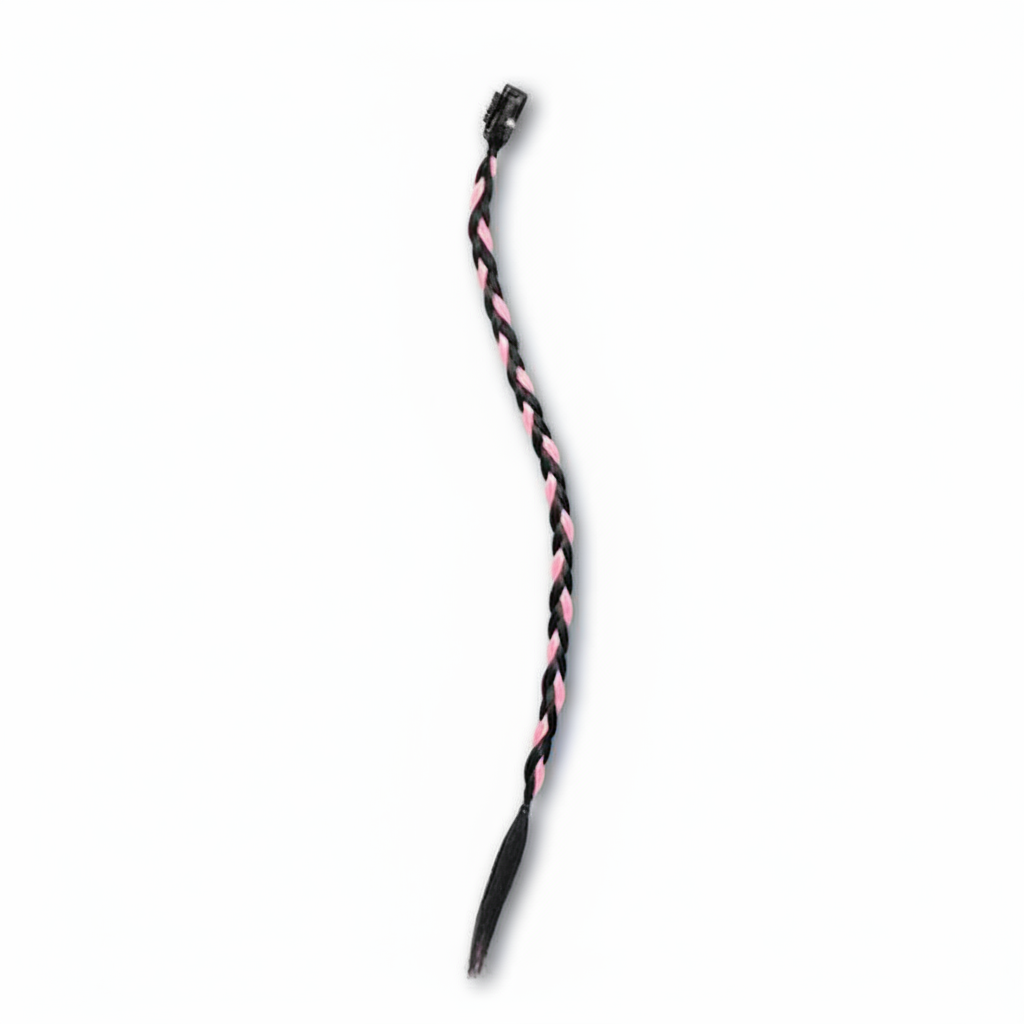 Коса накладна тонка на шпильці канекалон 45 см Рожевий (K0864-3)