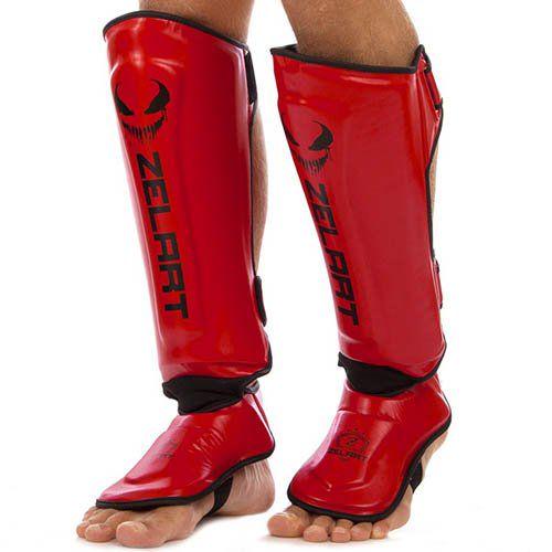 Защита для голени и стопы Zelart BO-1376 S Черный/Красный (37363082)