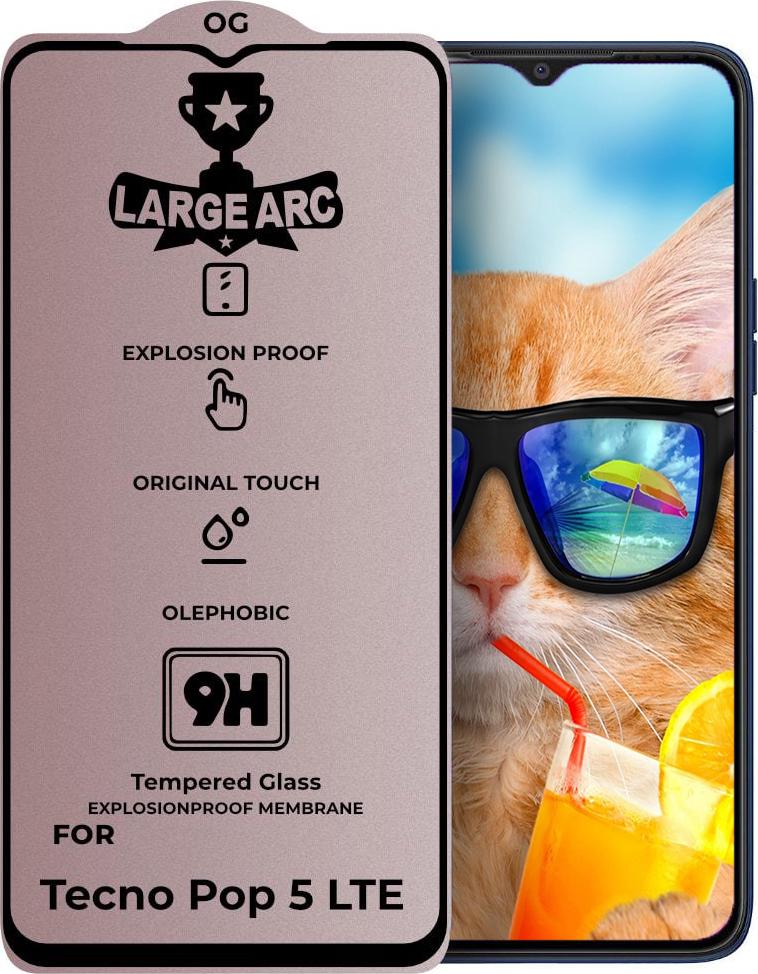 Стекло защитное Large Arc Tecno Pop 5 LTE Full Glue (31168)