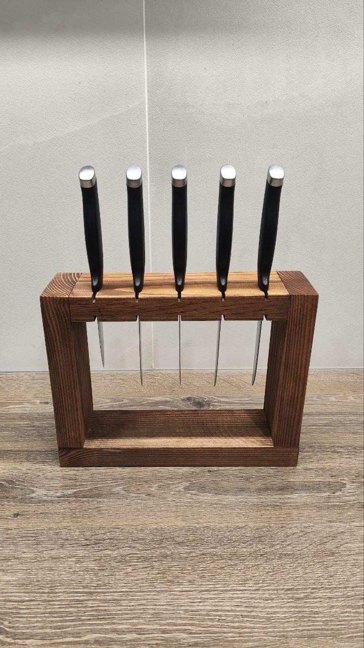 Подставка деревянная для ножей темная рамка 26х20х7 см (24972861) - фото 4 Подставка деревянная для ножей темная рамка 26х20х7 см (24972861) - фото 4