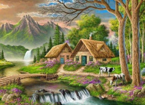 Раскраска по номерам Josef Otten Село 40х50 см на дереве (3140RAD-mt) Раскраска по номерам Josef Otten Село 40х50 см на дереве (3140RAD-mt)