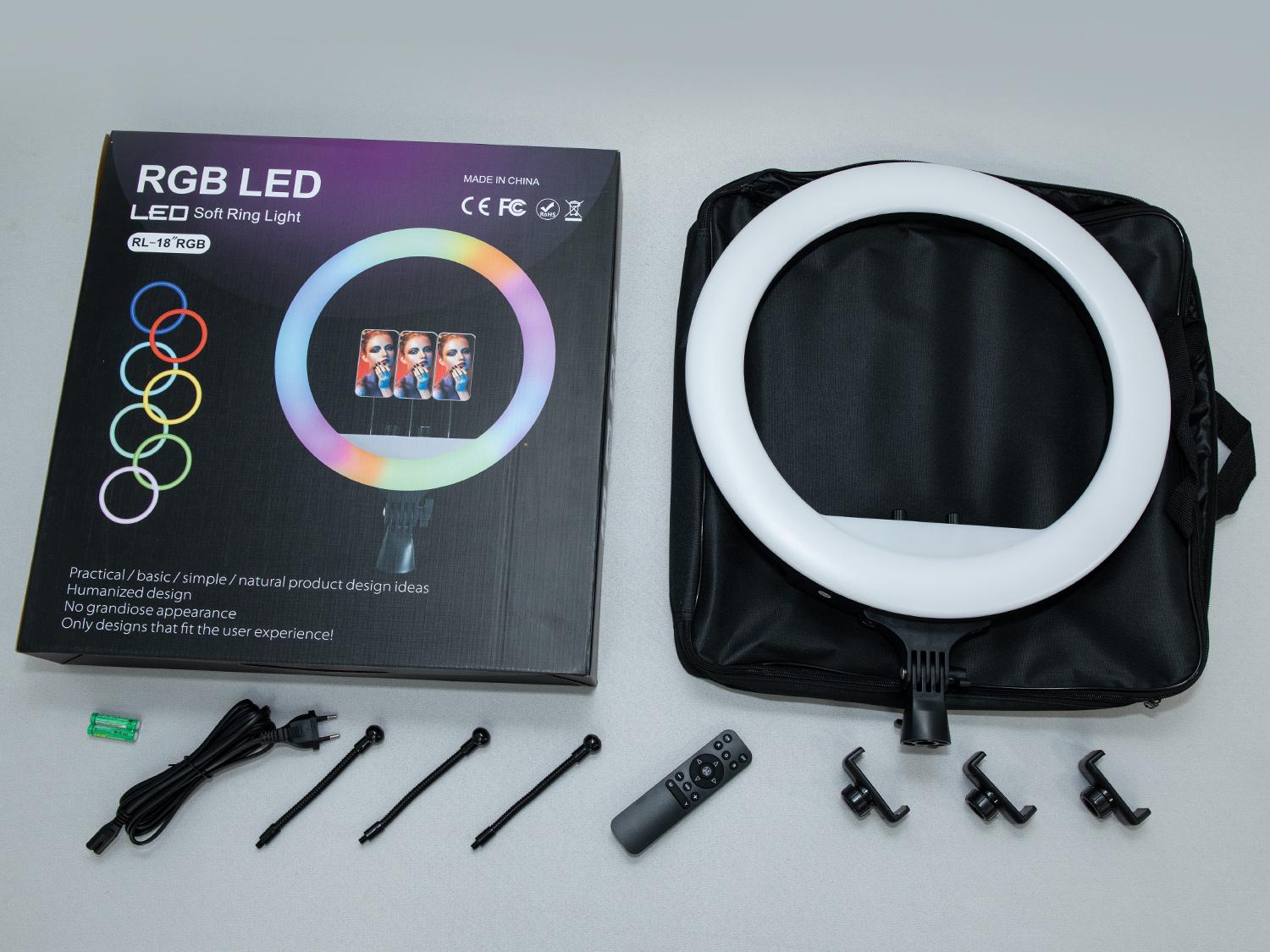 Кольцевая лампа RGB с пультом без штатива 45 см 220В (SL-RL-18RGB) - фото 4 Кольцевая лампа RGB с пультом без штатива 45 см 220В (SL-RL-18RGB) - фото 4