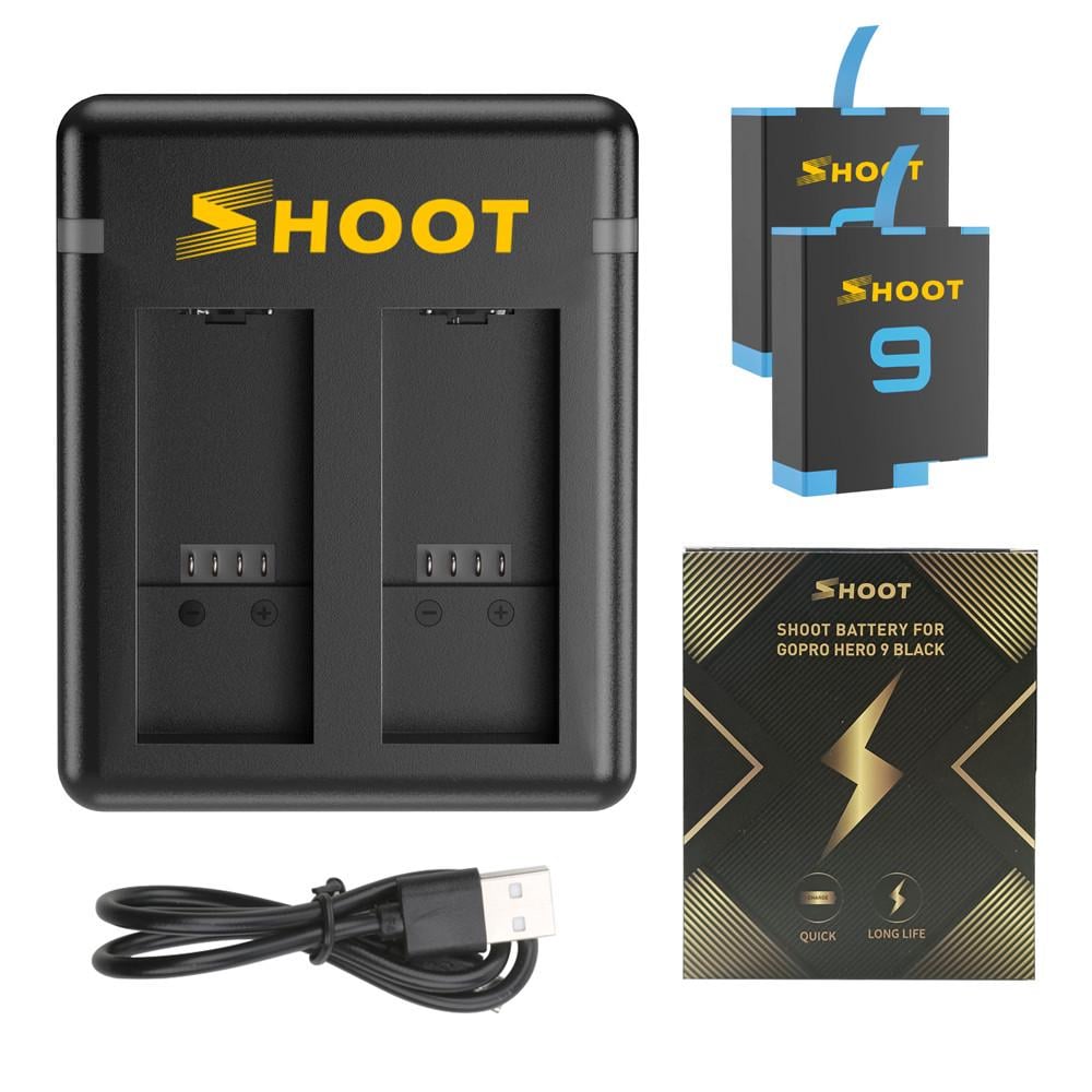 Комплект аккумуляторов Shoot AHDBT-901 ADBAT-001 GoPro Hero 9 10 11 XTGP565 1800 ma 2 шт.