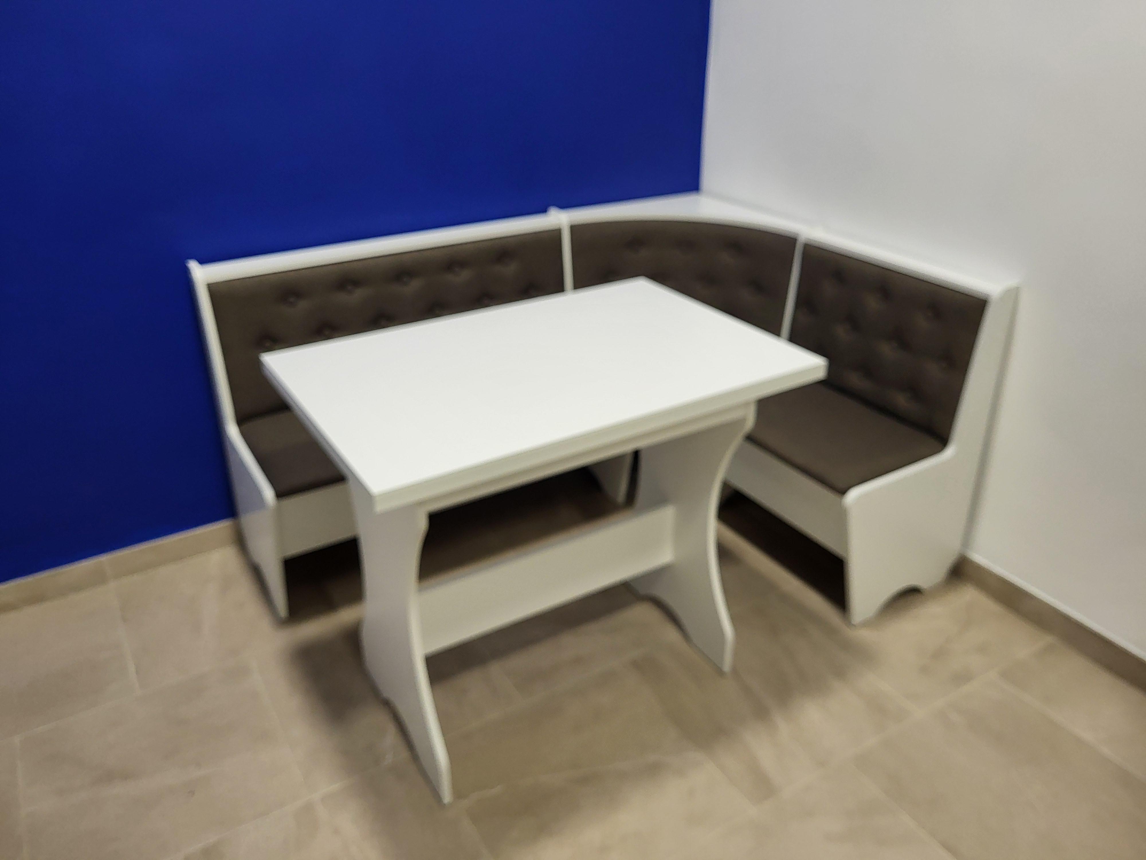 Кухонный уголок Семейный с раскладным столом 113,5х153,5 см Белый/Дорандо (KS-B-D)