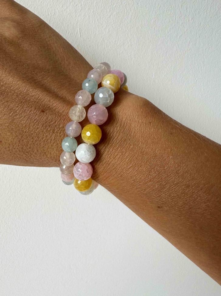 Сет браслетів кольоровий агат (4835)