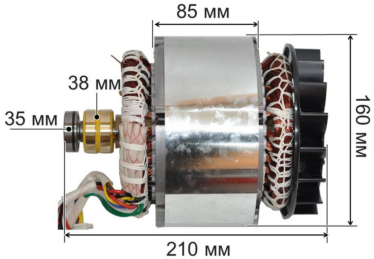 Электродвигатель/якорь и статор генератора 168F 2,0 kWt 380V - фото 5