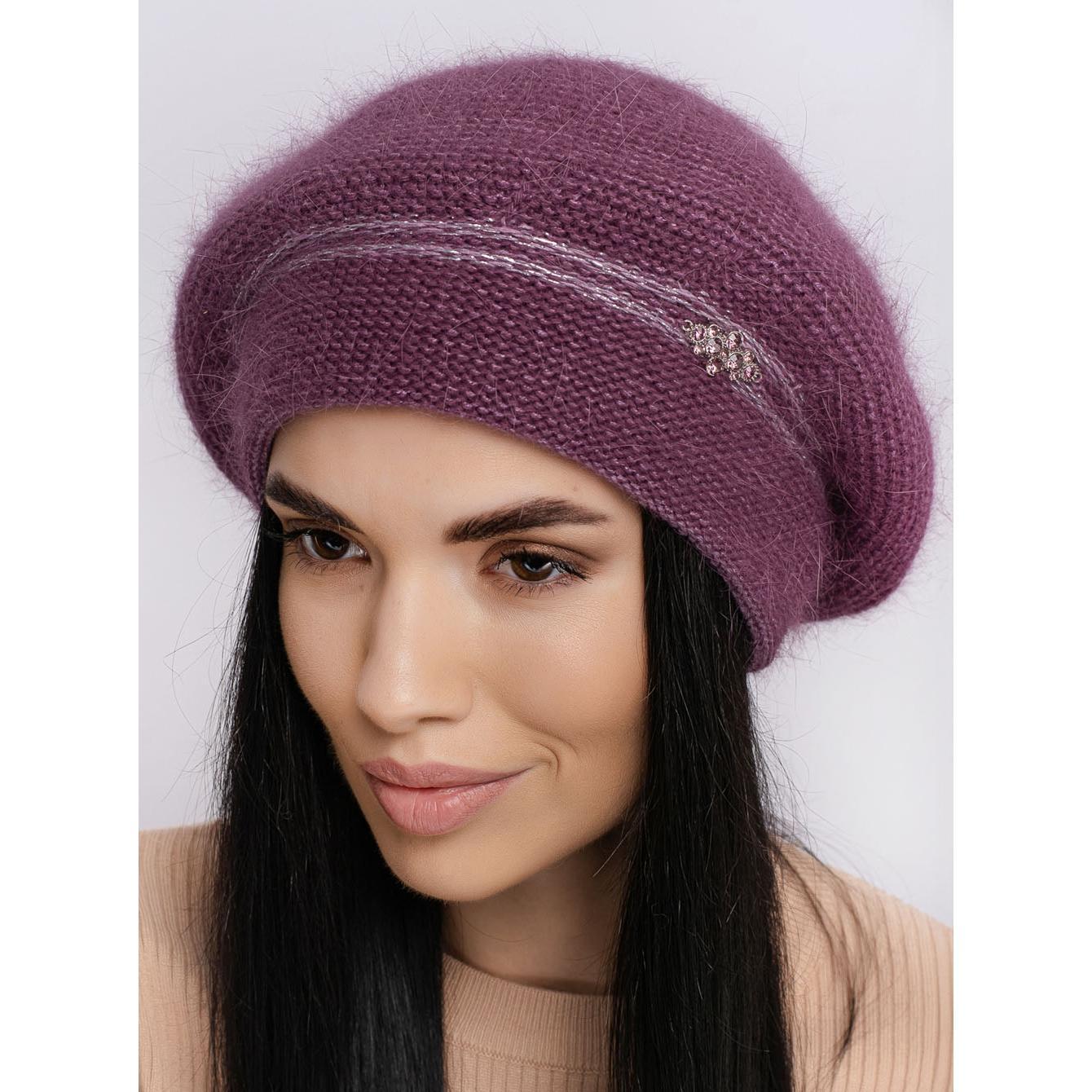 Берет женский ангоровый Leks Чаривниця one size Инжир