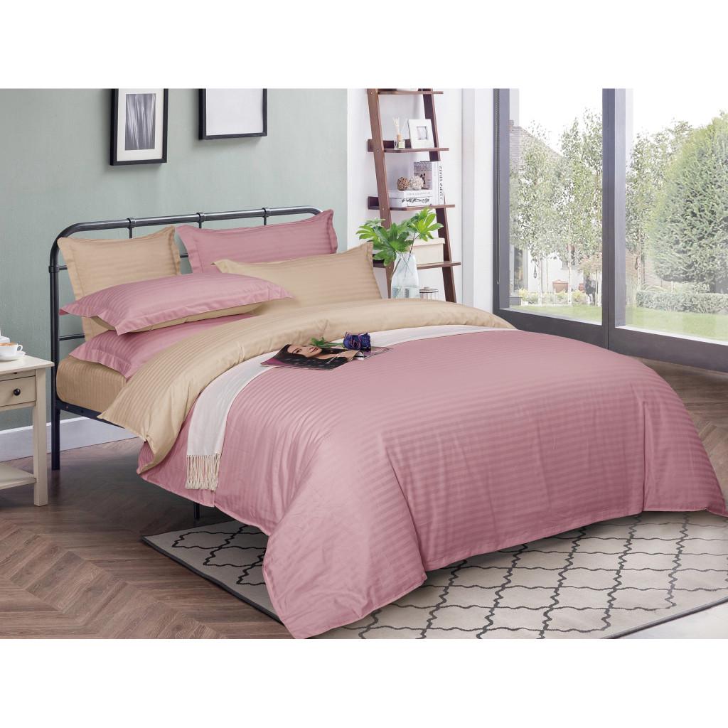 Комплект постельного белья MirSon 30-0007+30-0004 Evanjalin satin-stripe King Size 220х240 см (2200005257081)