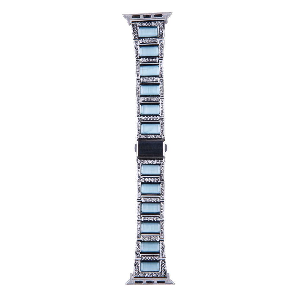 Ремешок для Apple Watch 38-40 mm Metal Cat Silver/Blue (29caa1-14657)